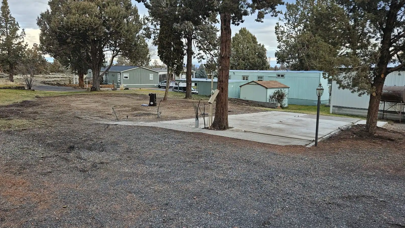A lot cleared down to the concrete slab after a teardown