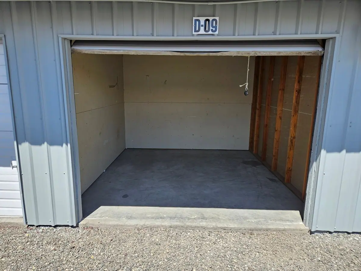 The same storage unit emptied and swept